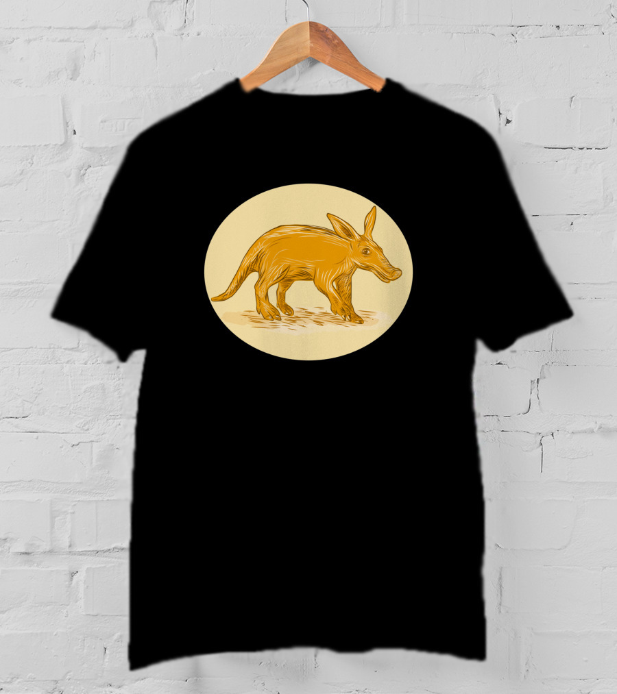 Aardvark African Ant Bear Drawing Golden T-Shirt