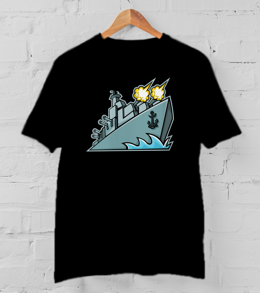 American Destroyer Warship Mascot Explosive Battle Ship 628255 T-Shirt
