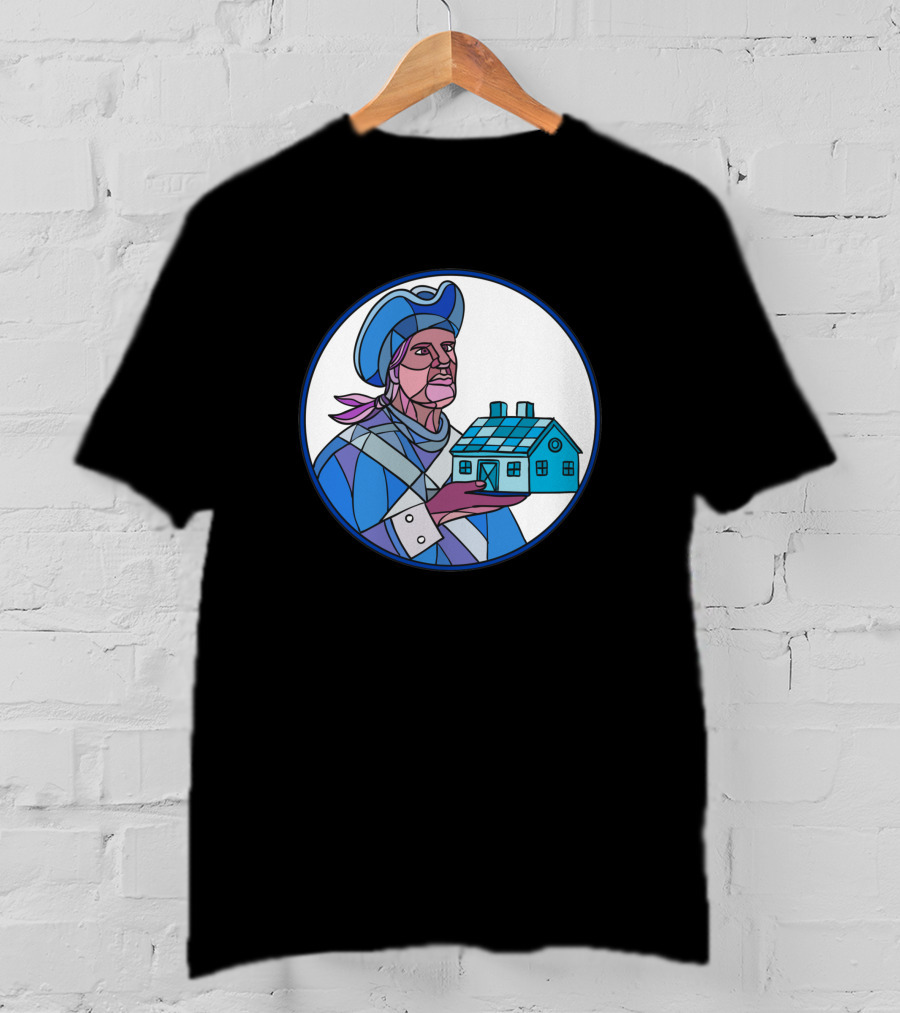 American Patriot Holding House Mosaic Blue 1031076 T-Shirt