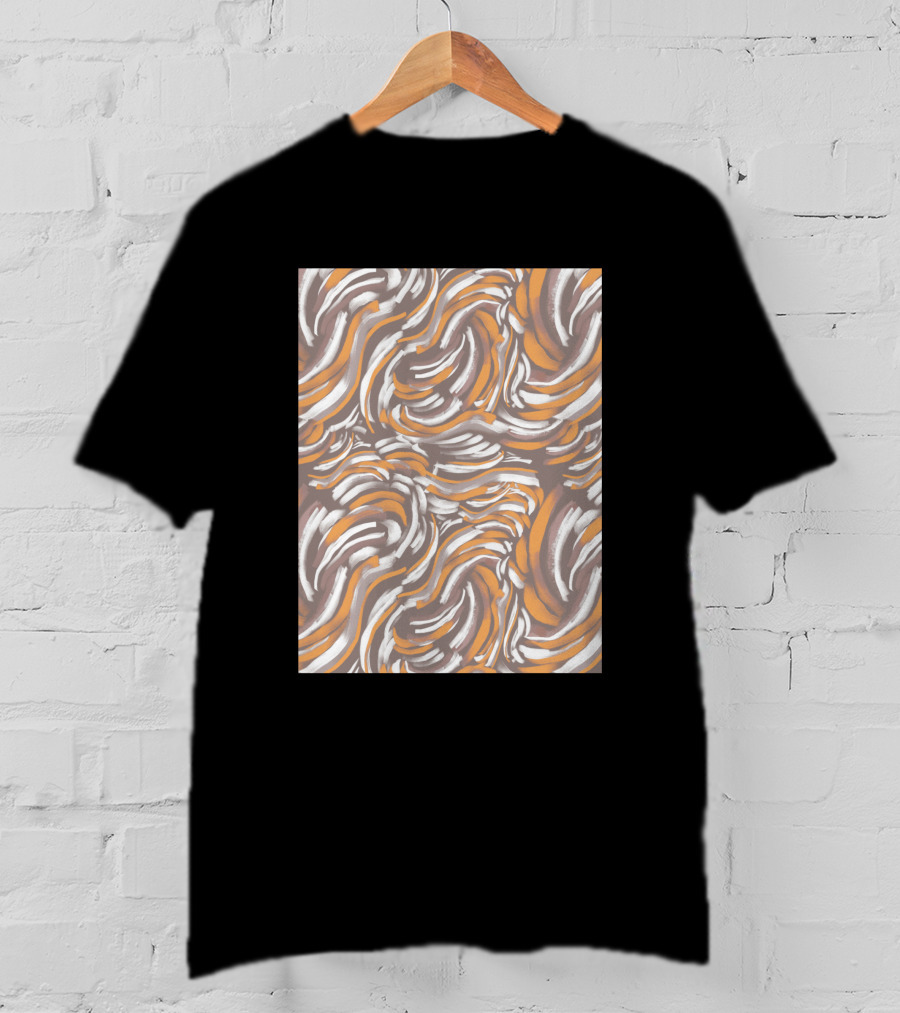 Animal Skin 007 1507565 Brown Orange White Swirl T-Shirt