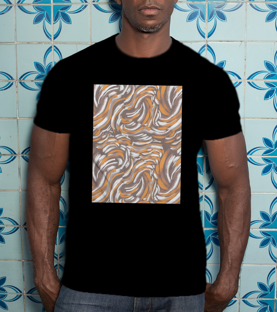 Animal Skin 007 1507565 Brown Orange White Swirl T-Shirt