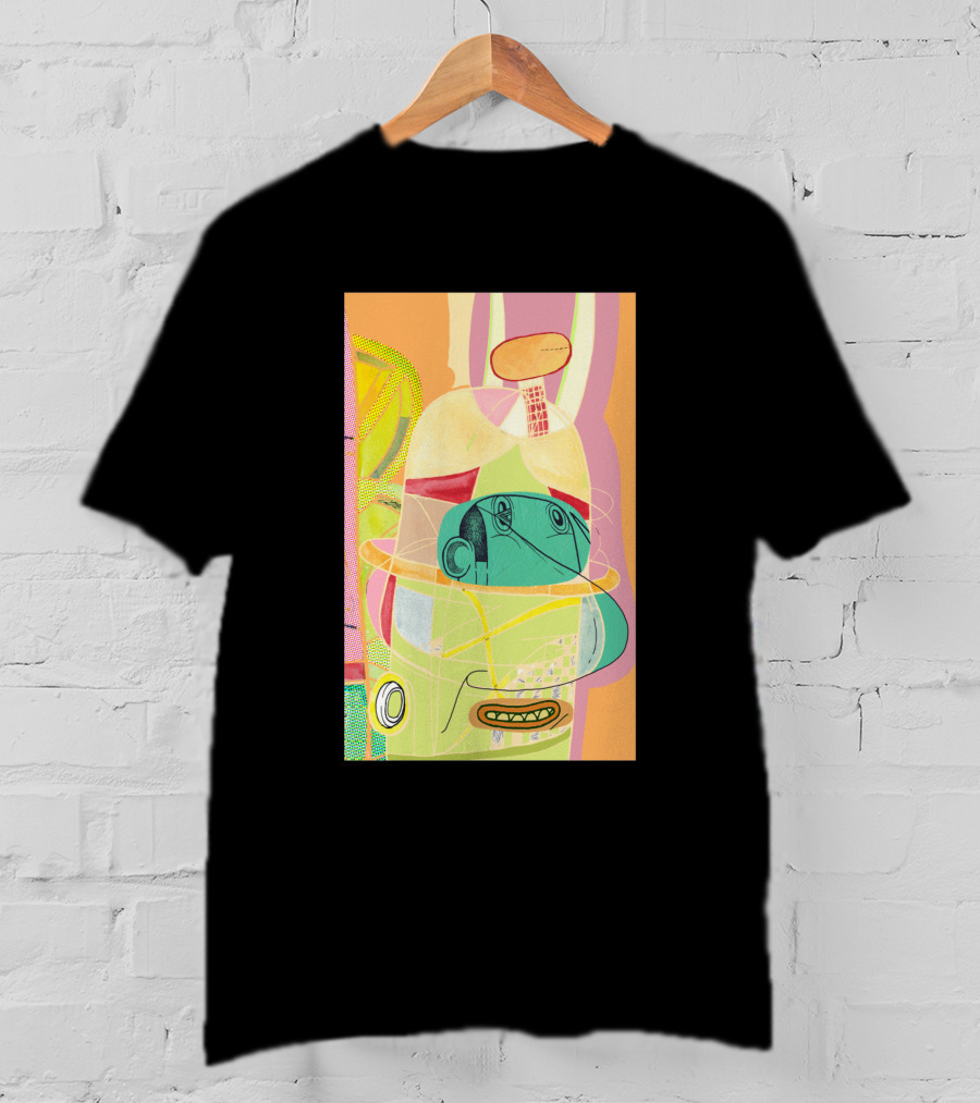 Another Fellow 37074 Abstract Geometric Face T-Shirt