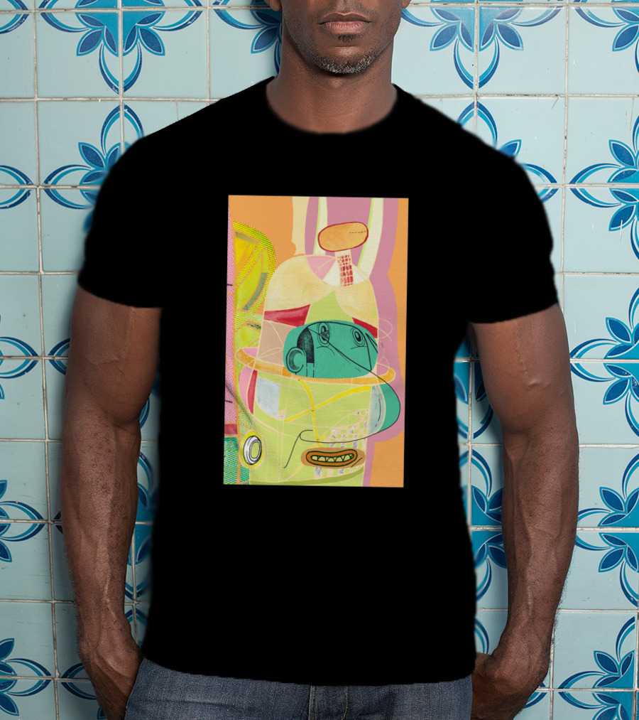 Another Fellow 37074 Abstract Geometric Face T-Shirt