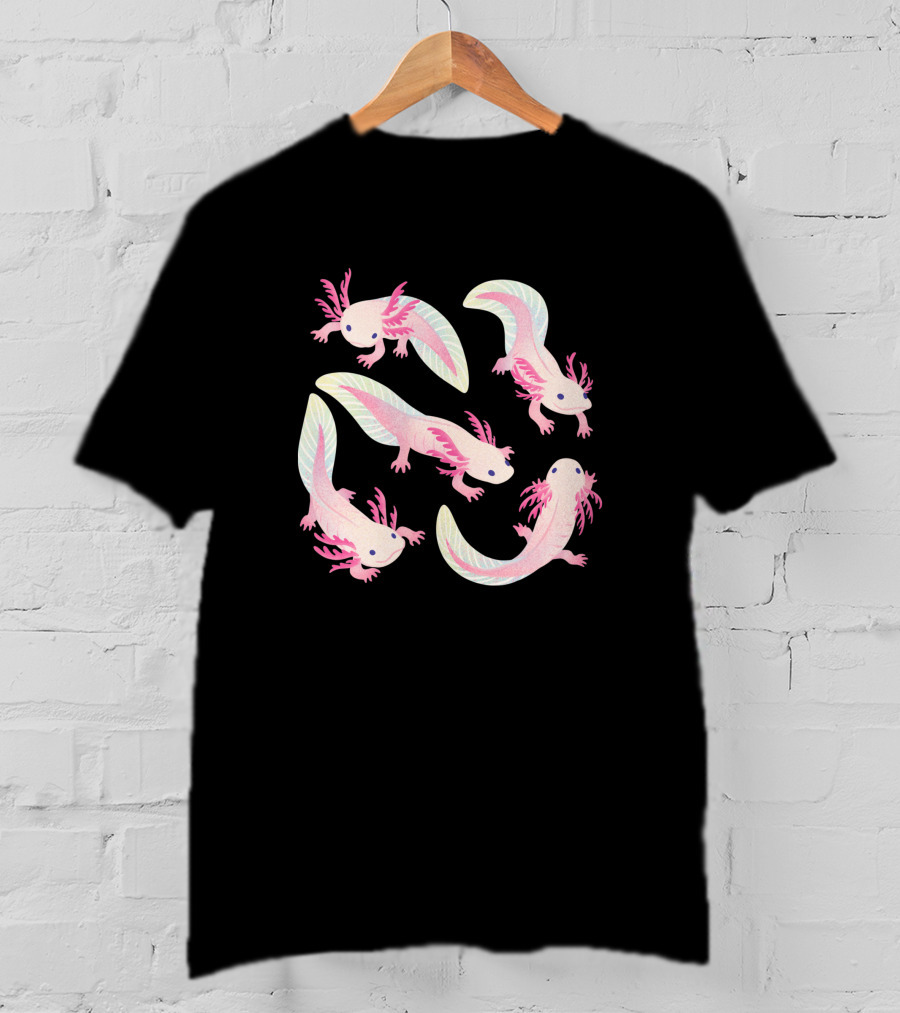 Axolotls 1463707 Pastel Watercolor T-Shirt