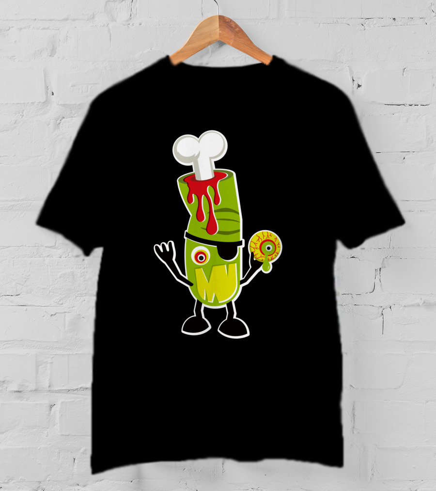 Bad Touch 29565 Zombie Pirate Monster With Bone And Eyeball T-Shirt