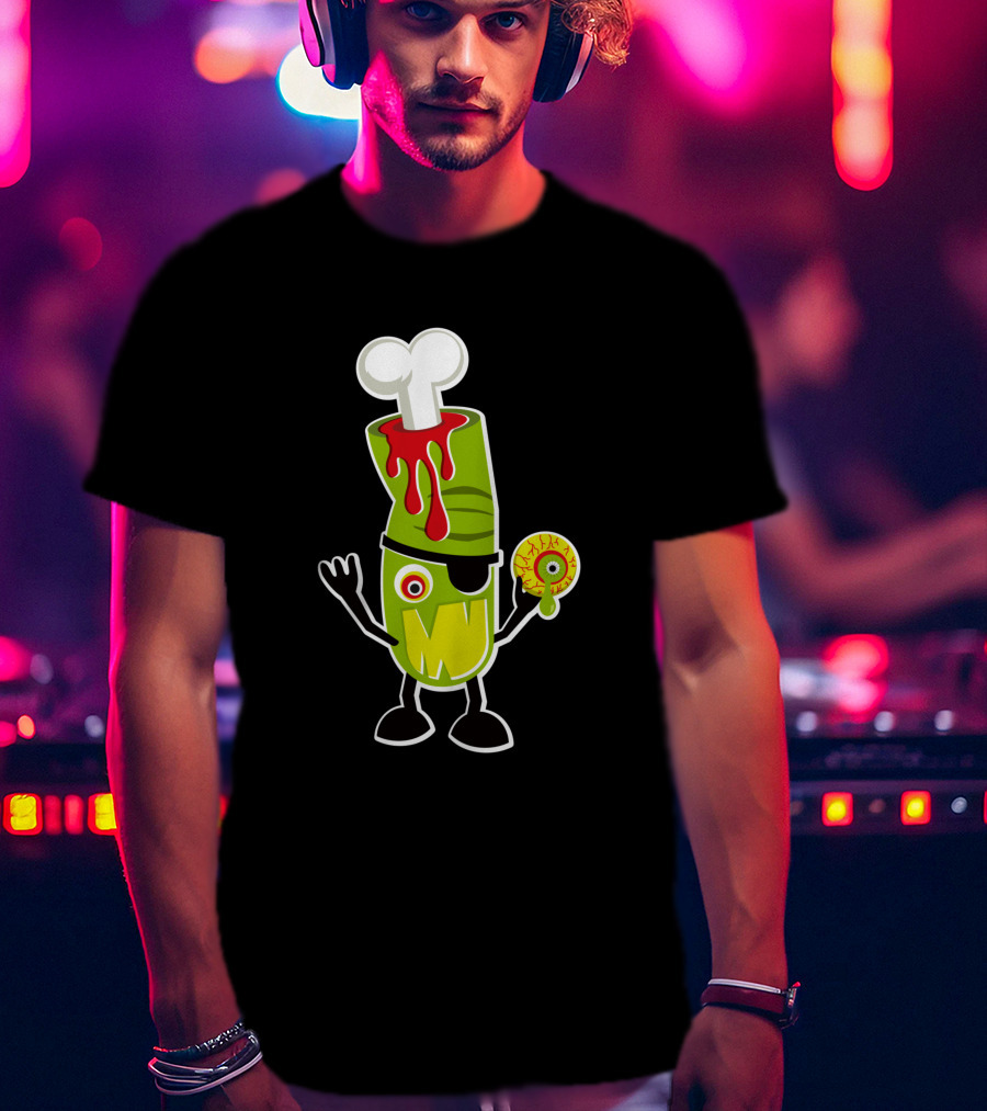 Bad Touch 29565 Zombie Pirate Monster With Bone And Eyeball T-Shirt