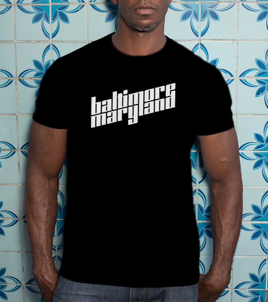 Baltimore Maryland White Typography 60043 T-Shirt