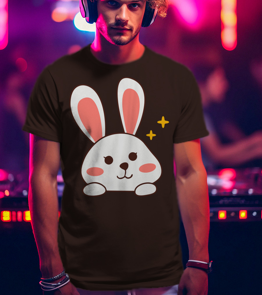 Cute Leveret Bunny Face With Sparkles T-Shirt