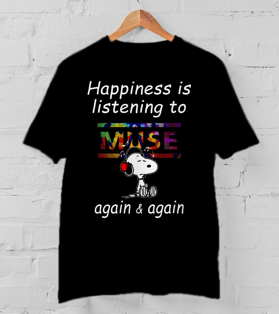 Snoopy Headphones Muse Peanuts Comic Strip T-Shirt