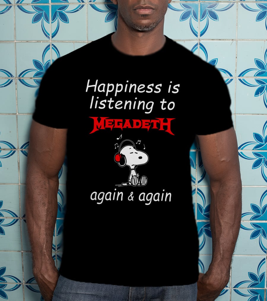 Megadeth Snoopy Listening 17 T-Shirt