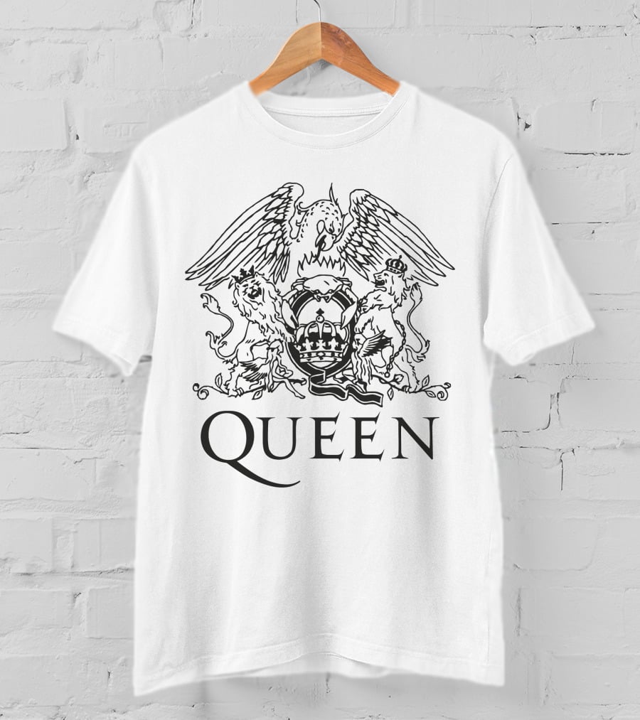 Queen Logo Emblem Crest Winged Lions Crown T-Shirt