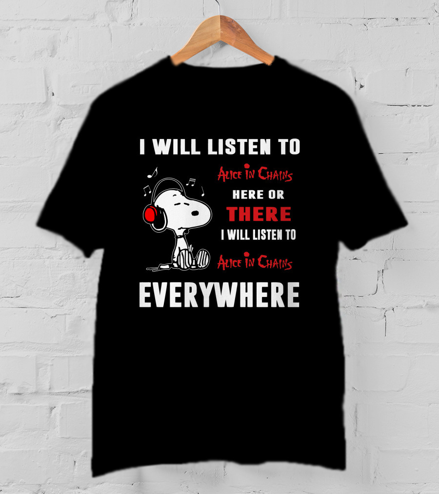 Alice In Chains There Snoopy Headphones T-Shirt