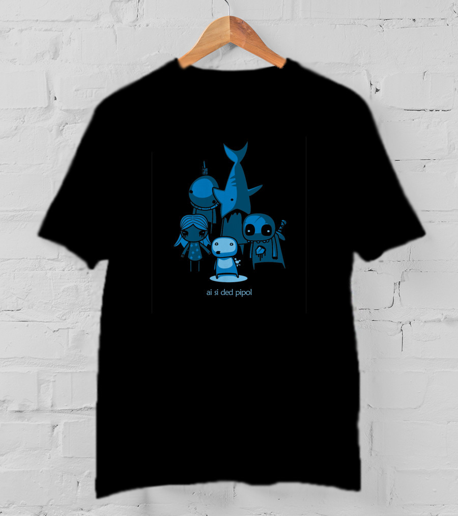 Ai Si Ded Pipol Cute Monster Characters T-Shirt