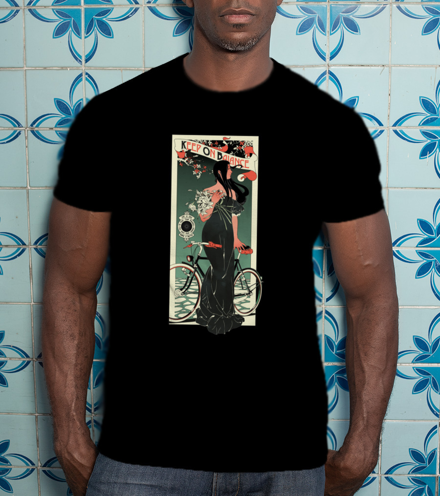 Keep On Balance Bicycle Art Nouveau Woman Vintage 1740788 T-Shirt