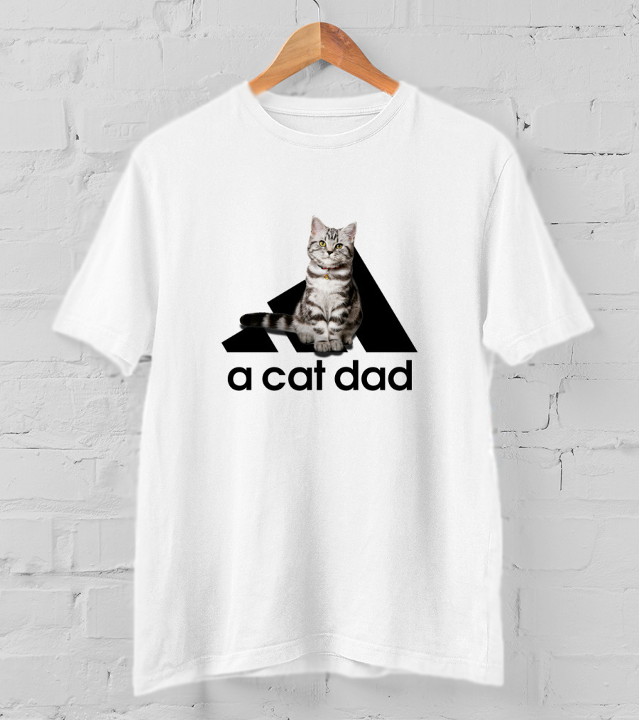 A Cat Dad Logo Style With Tabby Cat T-Shirt