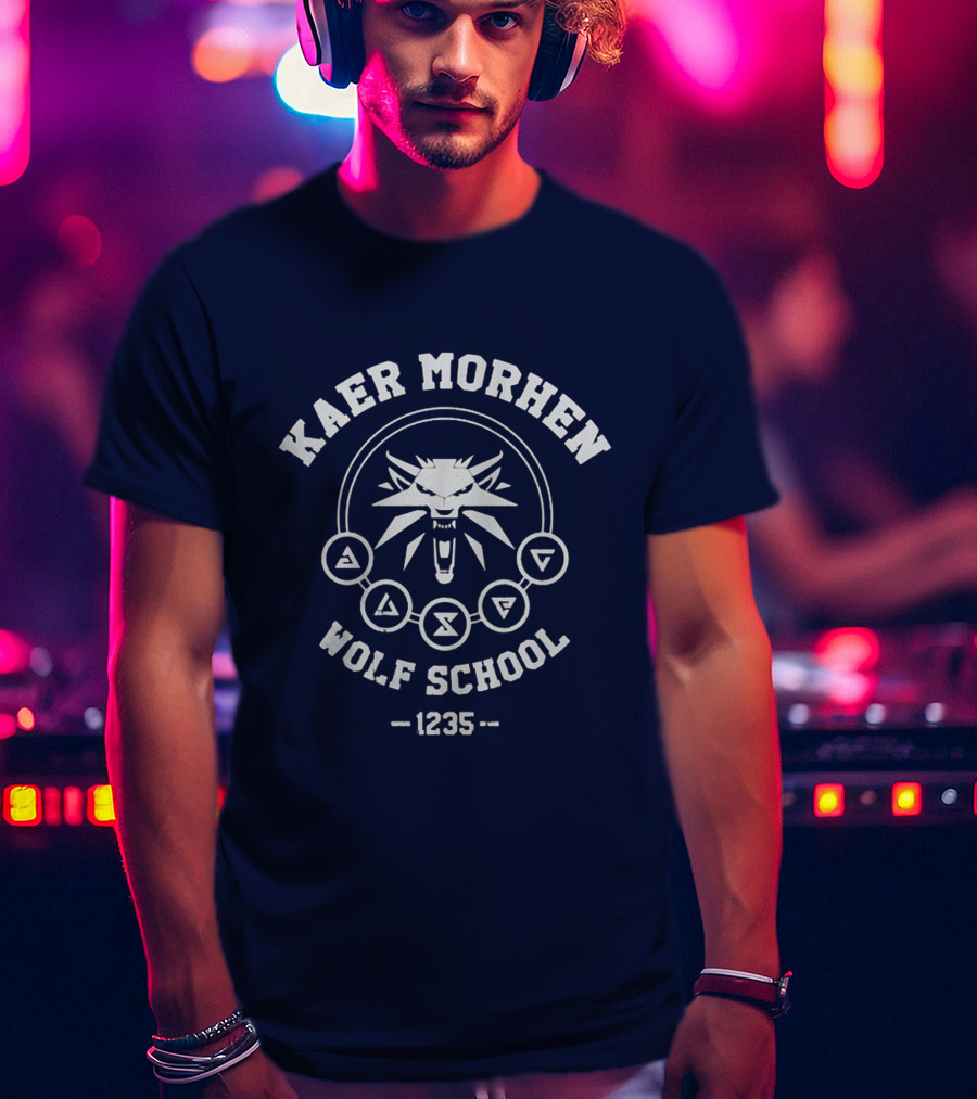 Kaer Morhen Wolf School 1235 JINX Witcher 3 Men's Signs Of The Witcher T-Shirt