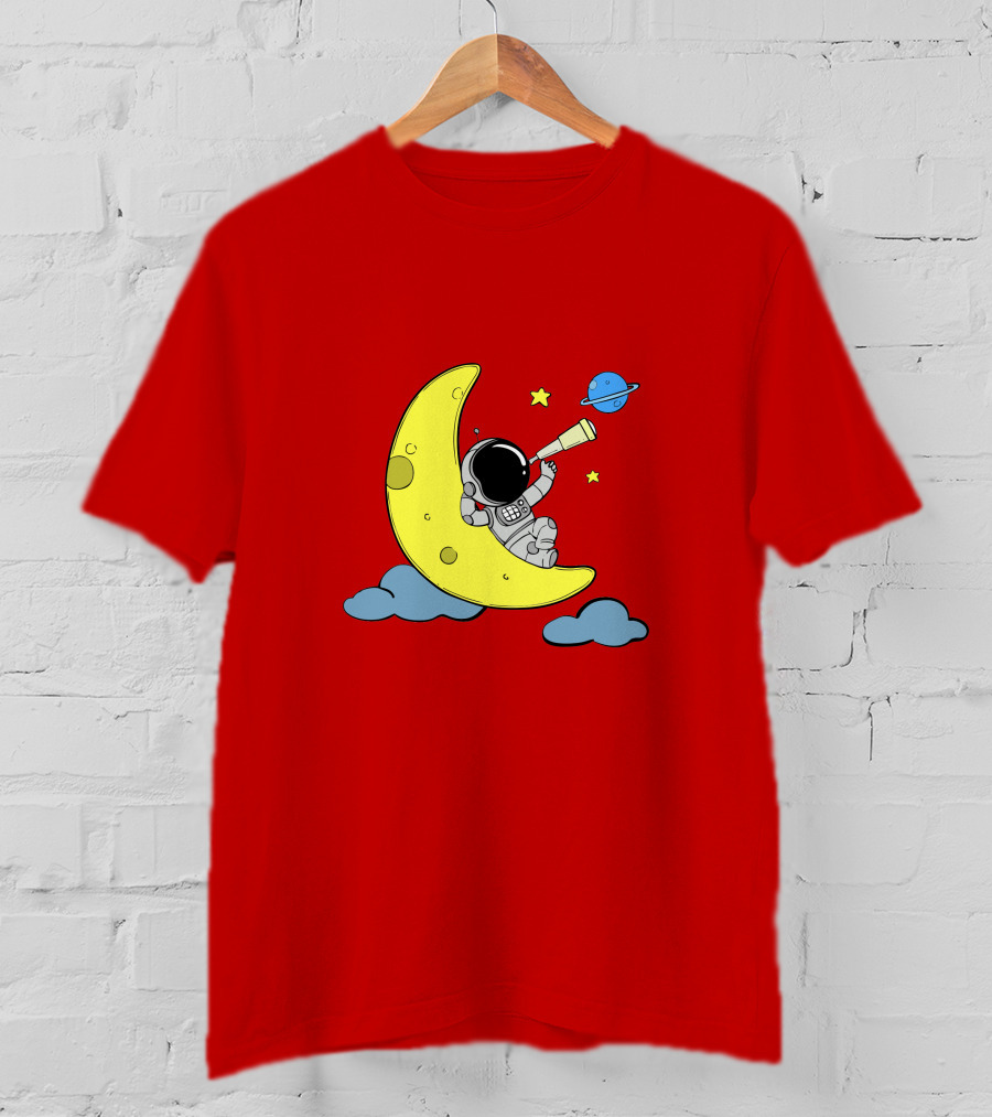 Astronaut On Moon For Women Universe Adventure T-Shirt