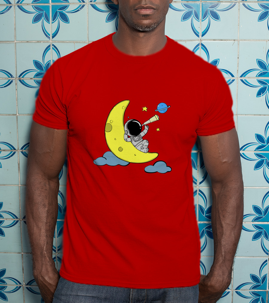 Astronaut On Moon For Women Universe Adventure T-Shirt