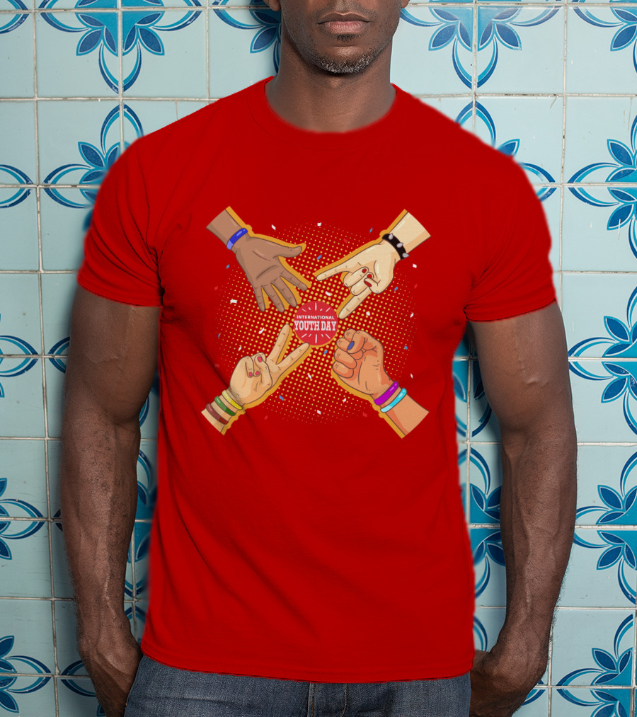 International Youth Day Celebration With Vibrant Hand Gestures T-Shirt