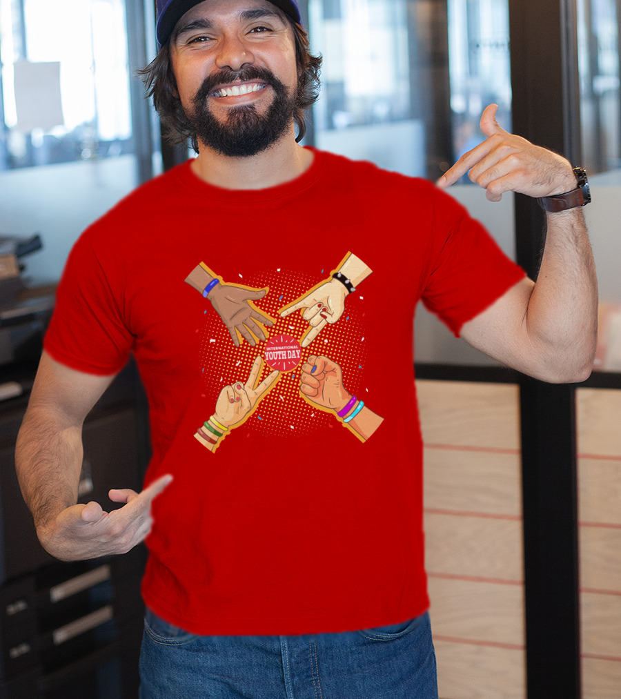 International Youth Day Celebration With Vibrant Hand Gestures T-Shirt