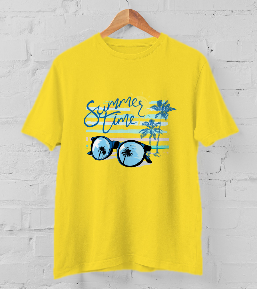 Summer Time Sunglasses Palm Trees Beach T-Shirt