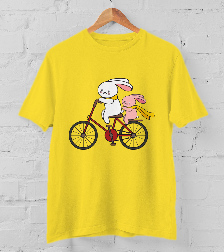 Bunny Bicycle Ride With Yellow Scarf T-Shirt