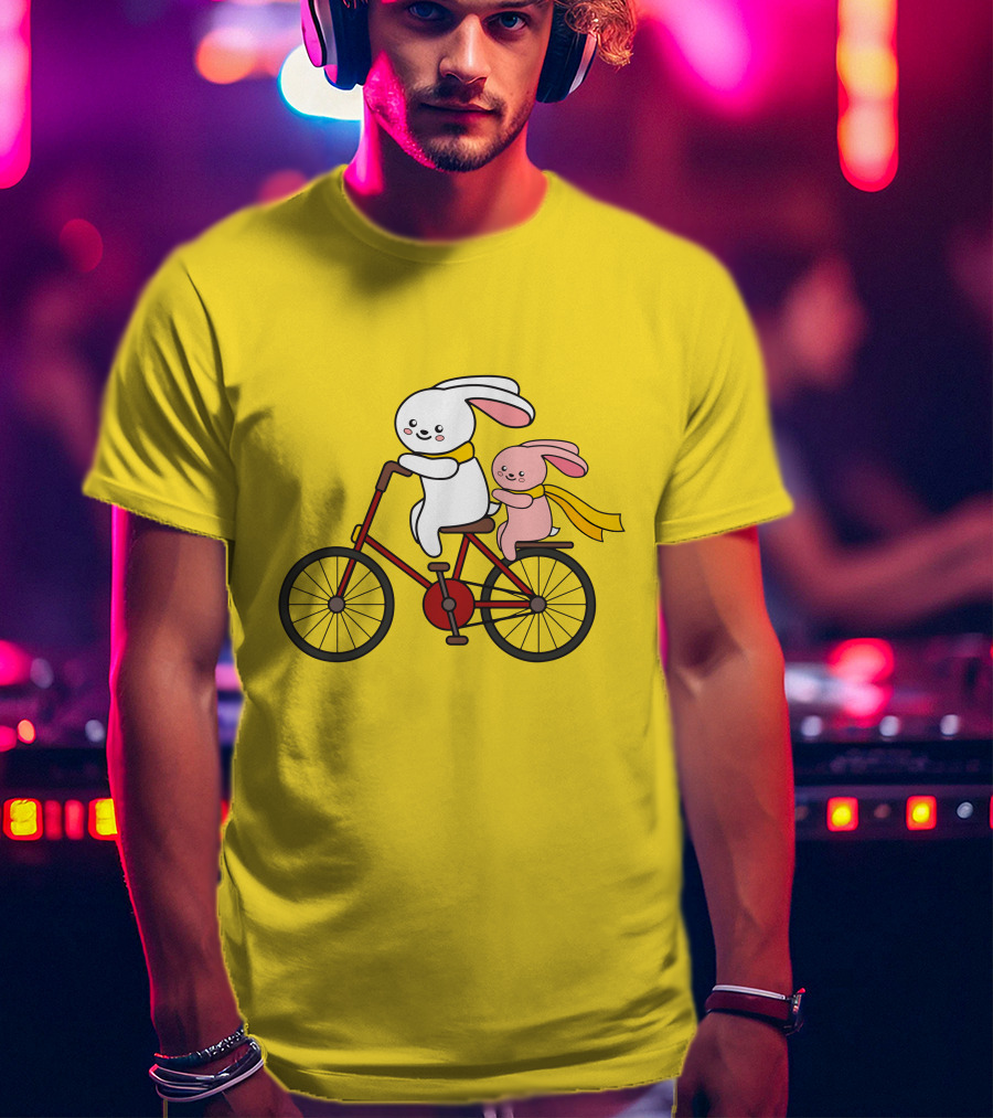Bunny Bicycle Ride With Yellow Scarf T-Shirt