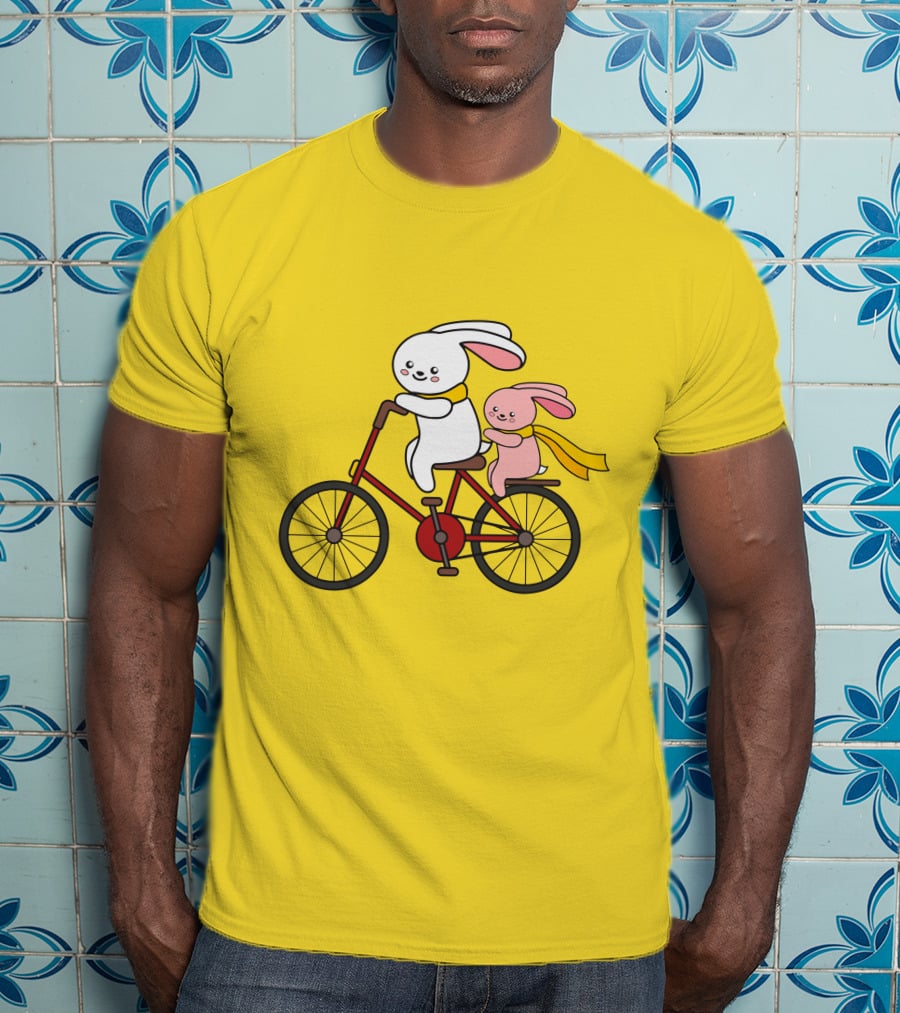 Bunny Bicycle Ride With Yellow Scarf T-Shirt