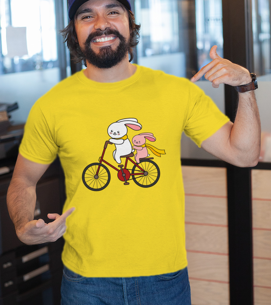 Bunny Bicycle Ride With Yellow Scarf T-Shirt