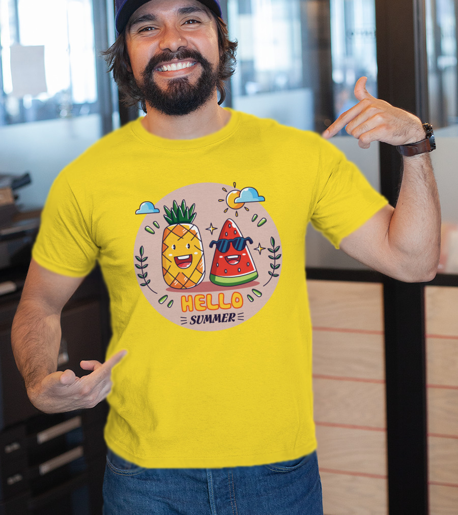 Hello Summer Pineapple And Watermelon Friends T-Shirt