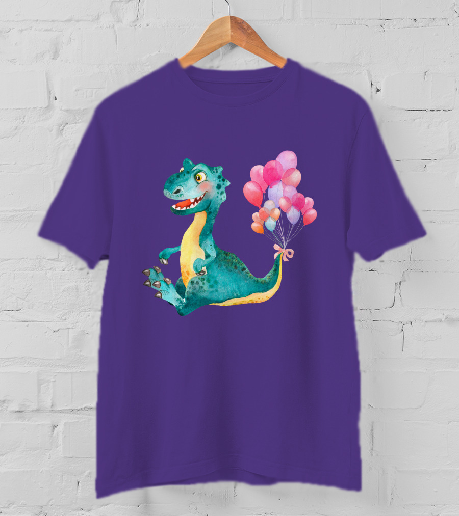 Dinosaur With Colorful Balloons T-Shirt