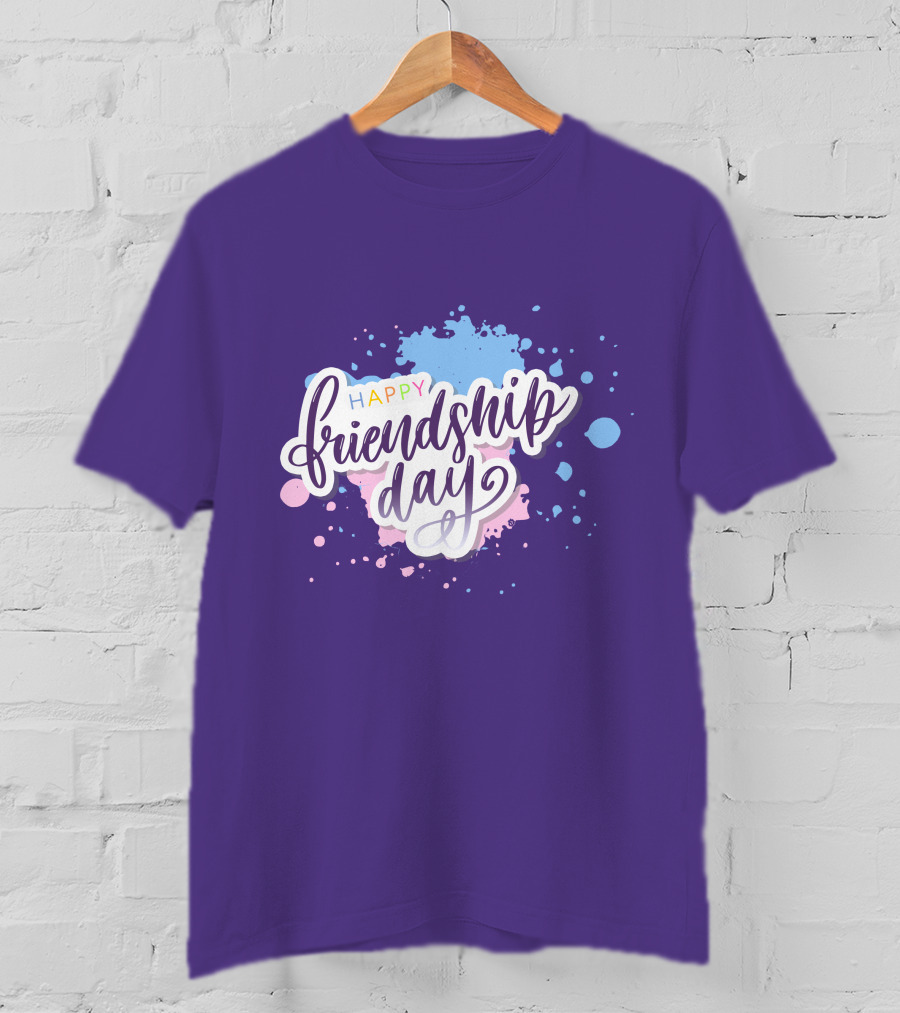 Happy Friendship Day Colorful Splashes T-Shirt