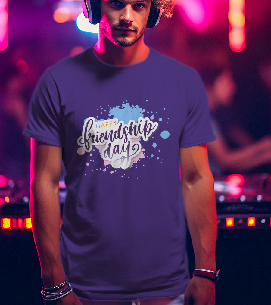 Happy Friendship Day Colorful Splashes T-Shirt