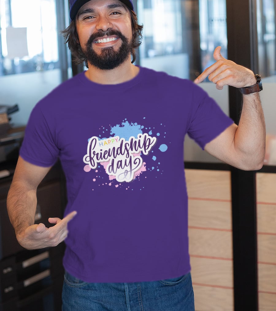 Happy Friendship Day Colorful Splashes T-Shirt