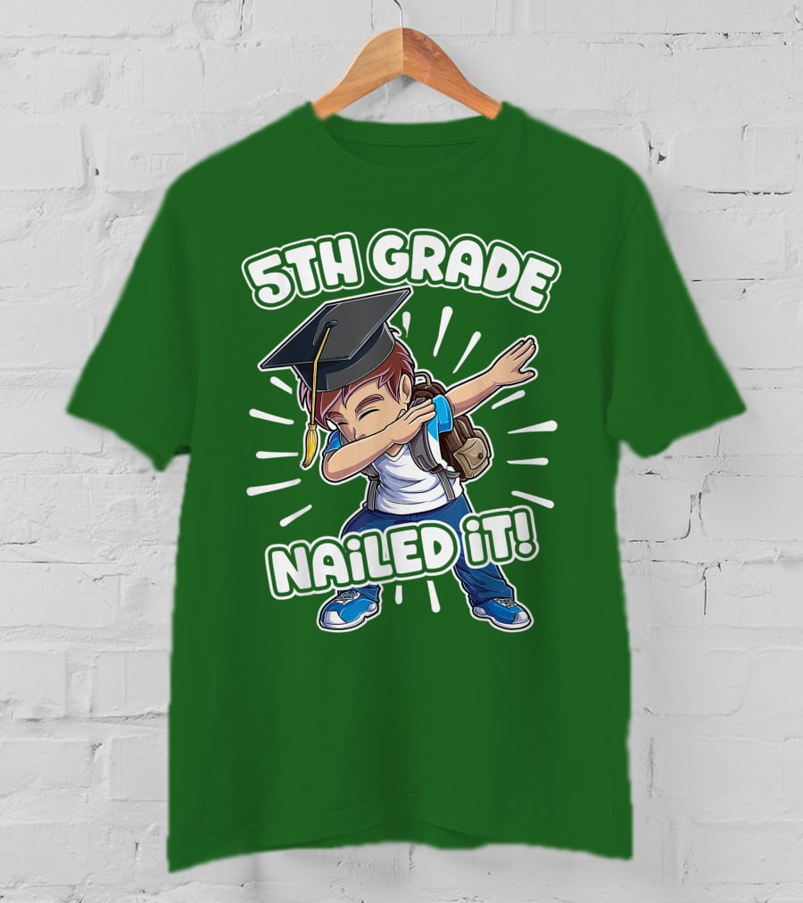 5th Grade Class Graduation Boy Nailed It T-Shirt