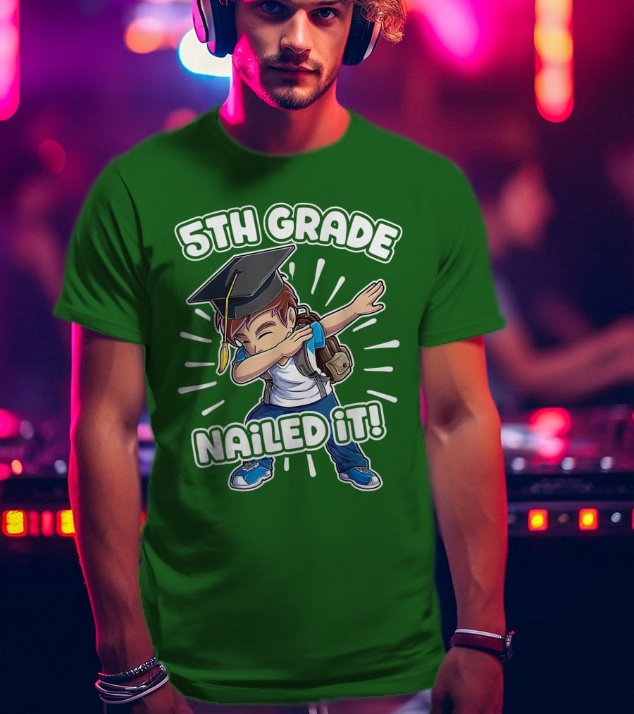 5th Grade Class Graduation Boy Nailed It T-Shirt