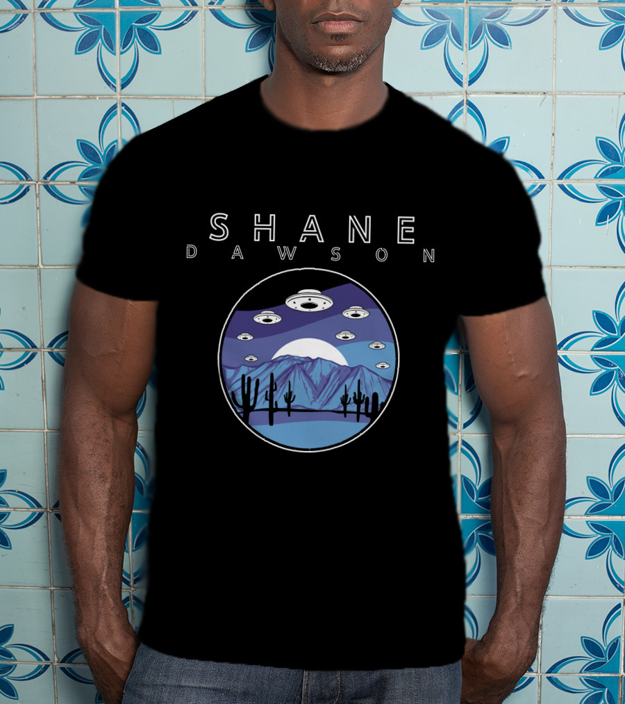 Shane Dawson UFO Saucers Over Desert Night Sky T-Shirt