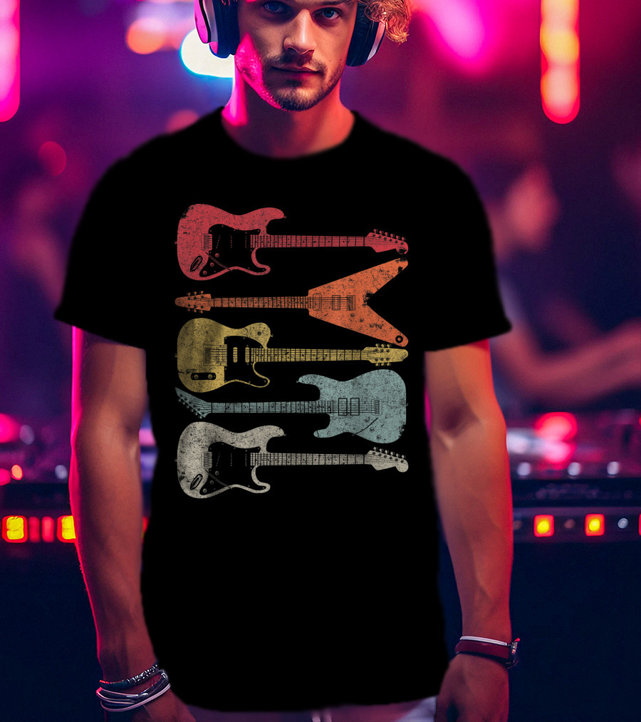 Retro Electric Guitar Collection T-Shirt