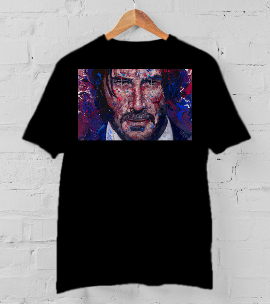 John Wick Keanu Reeves Colorful Paint Abstract T-Shirt
