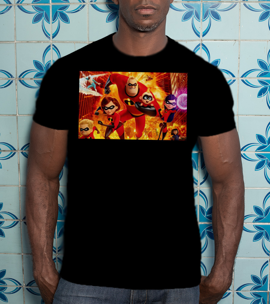 The Incredibles Family Action Adventure Pixar Scene T-Shirt