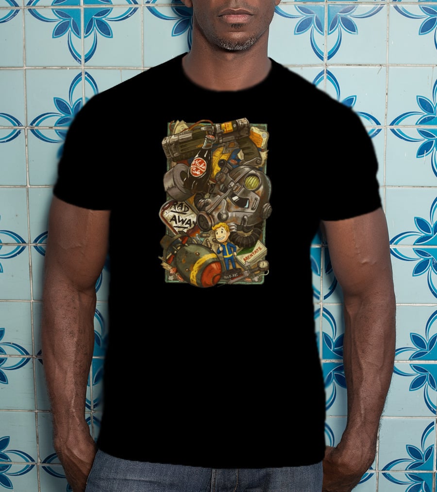 Fallout Wasteland Vault-Tec Nuka-Cola Mentats Rad Away Power Armor T-Shirt