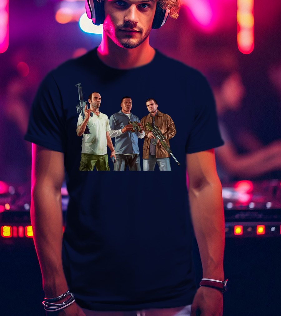 Grand Theft Auto Characters With Weapons T-Shirt