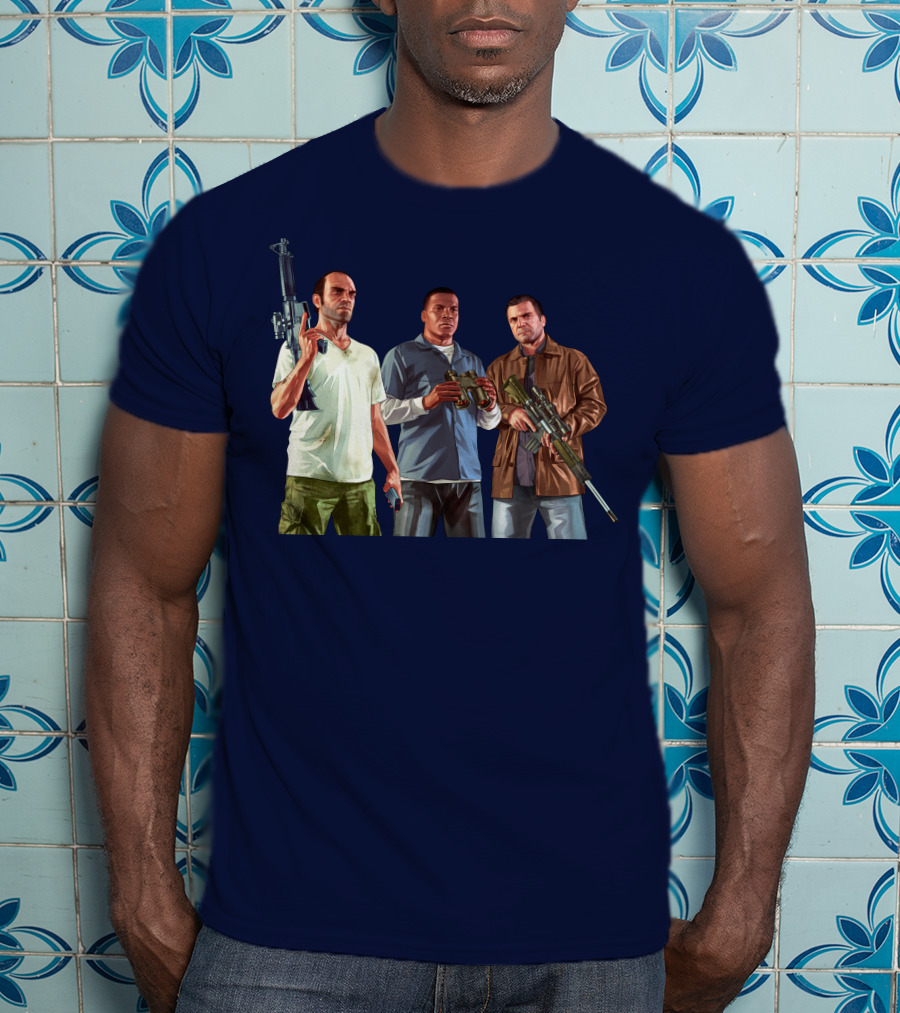 Grand Theft Auto Characters With Weapons T-Shirt