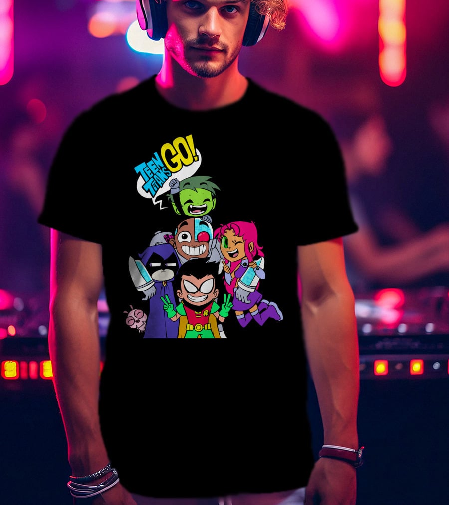 Teen Titans Go Animated Characters Group T-Shirt