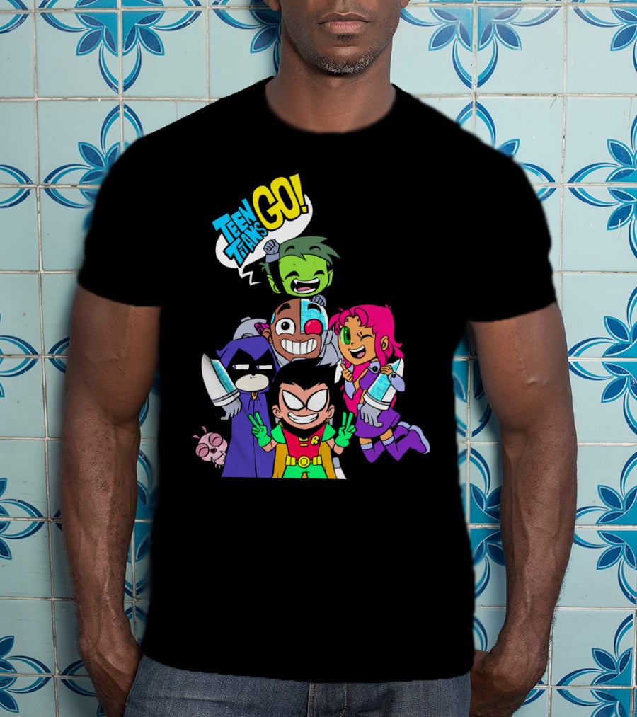 Teen Titans Go Animated Characters Group T-Shirt