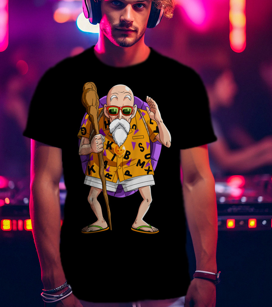 Dragon Turtle Hermit Character With Glasses And Staff T-Shirt