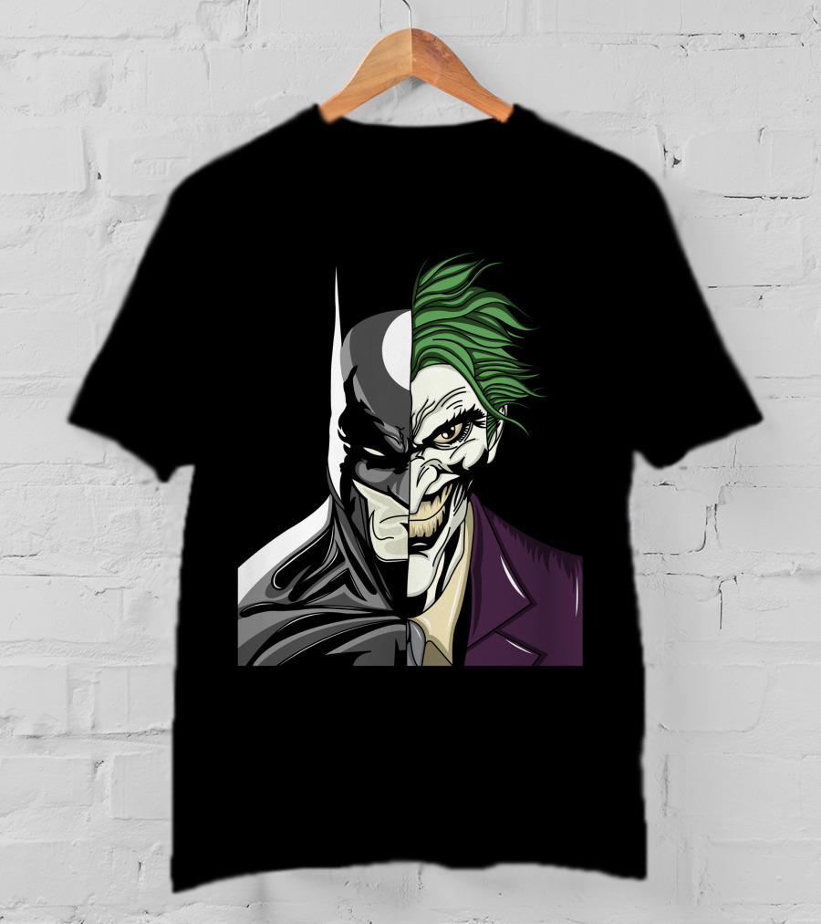 Split Face Batman Joker Fusion Iconic T-Shirt