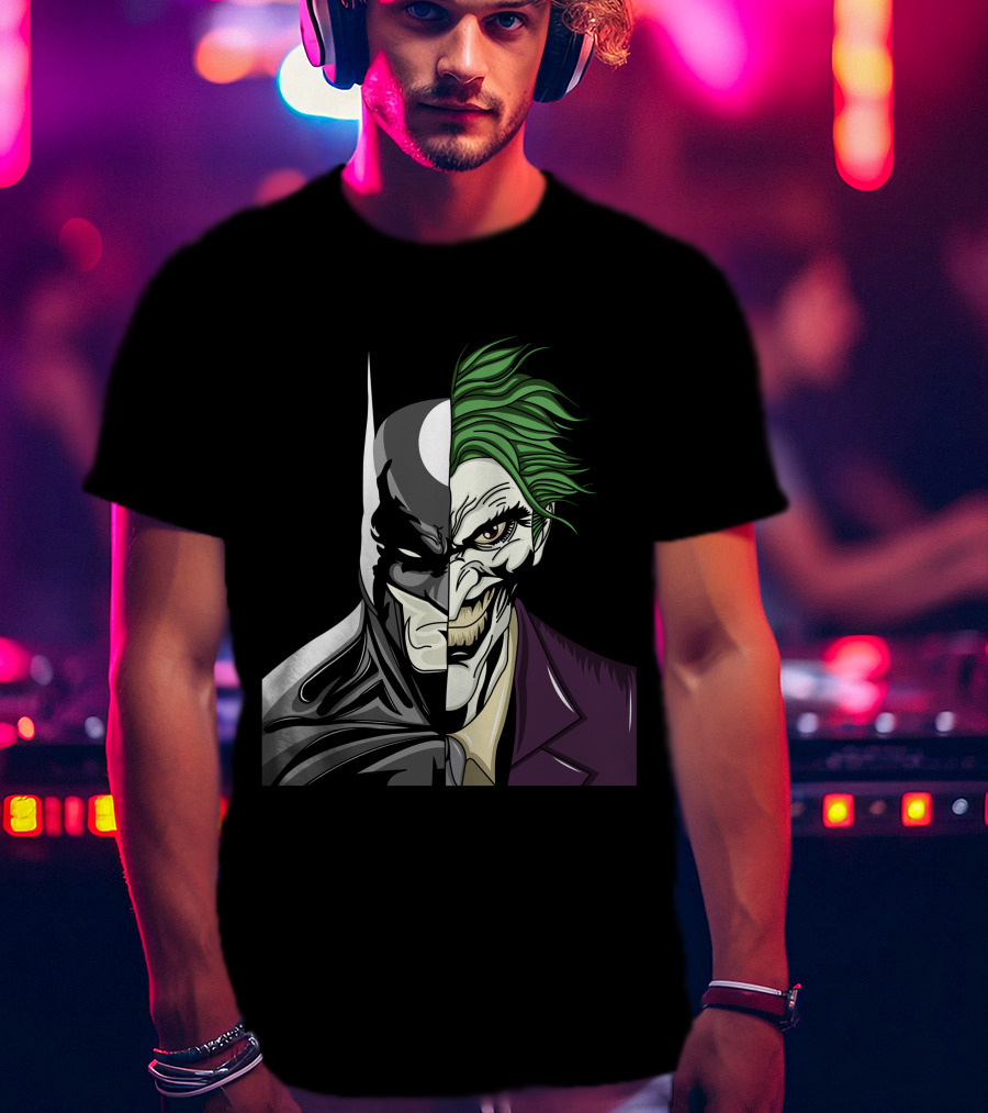 Split Face Batman Joker Fusion Iconic T-Shirt