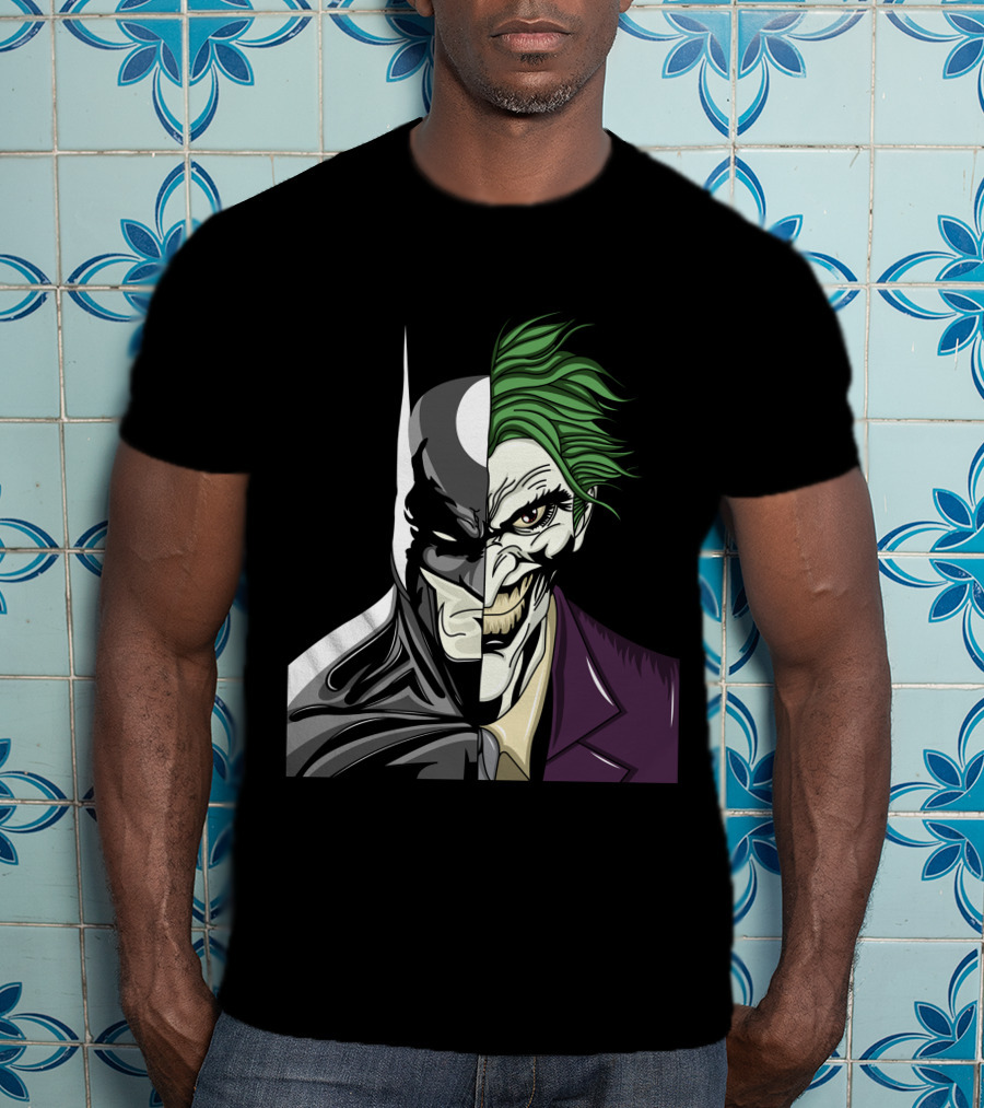 Split Face Batman Joker Fusion Iconic T-Shirt
