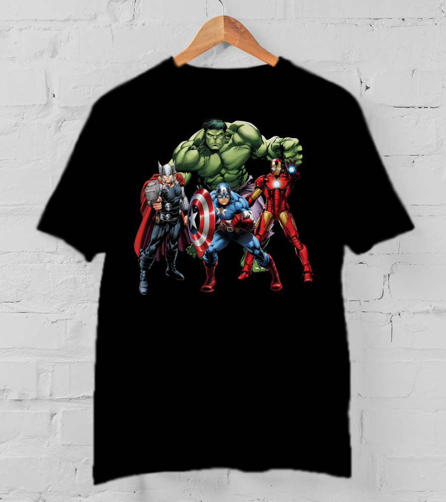 Thor Hulk Captain America Iron Man Avenger Team T-Shirt